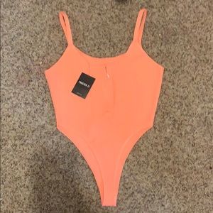 Neon coral bodysuit